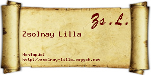 Zsolnay Lilla névjegykártya